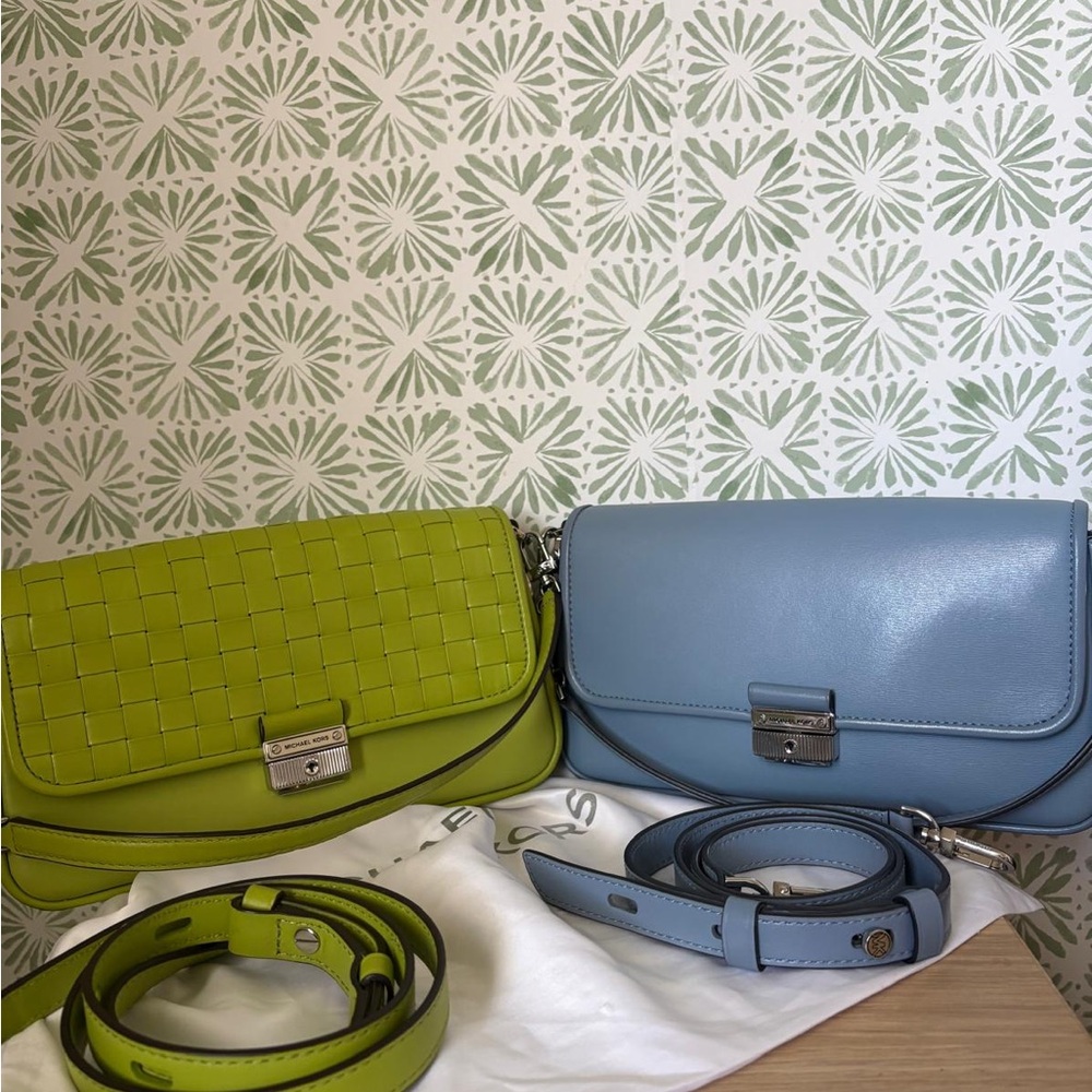Michael Kors Lime Green and Sky Blue Crossbody Bags